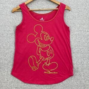 Authentic Disney Park Original Tank Top Womens Small Pink Gold Minnie Mouse